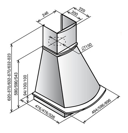 Вытяжка ELIKOR Ротонда 60П-650-П3Л бежевый/неокрашенный дуб