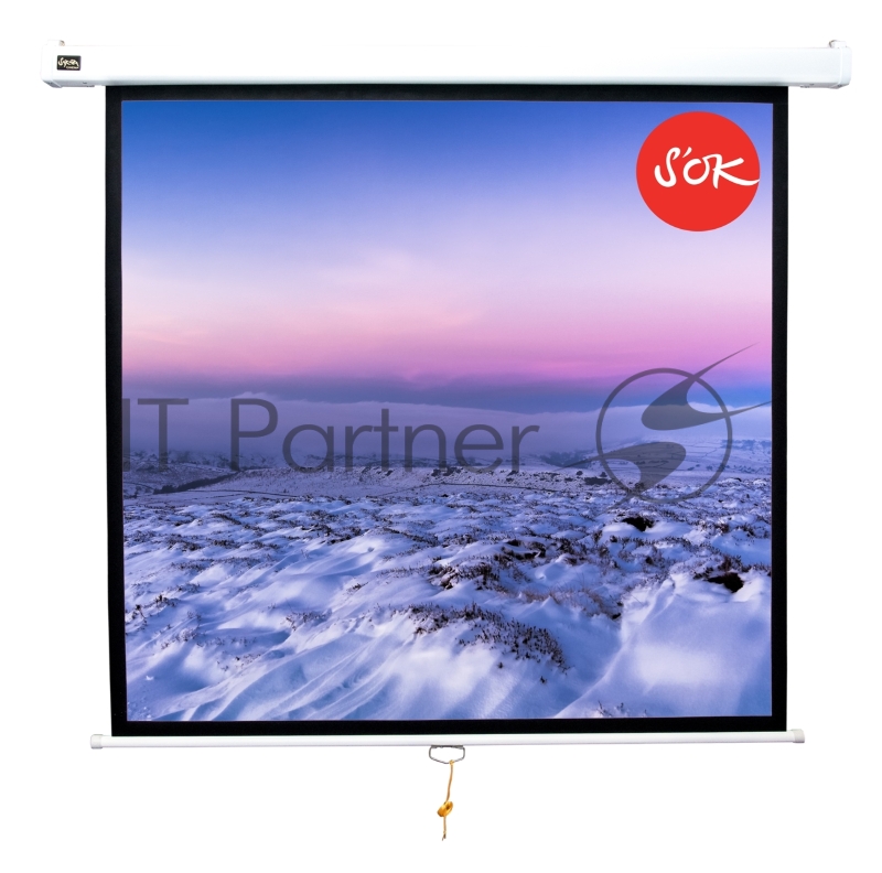 Экран 127x127см Wallscreen 1:1 настенно-потолочный рулонный белый 71