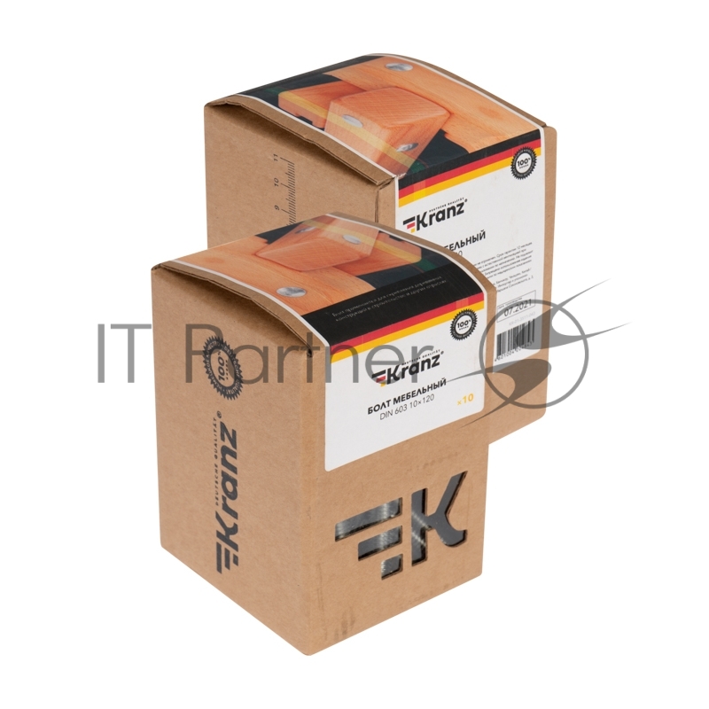 Болт мебельный KRANZ DIN 603, 10х120, короб (10 шт./уп.)