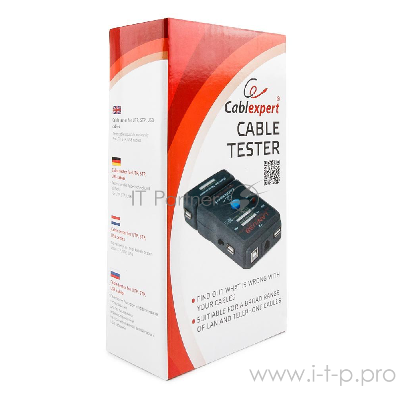 Средство тест. сетей Gembird NCT-2 для кабелей RJ-11/RJ-45/USB