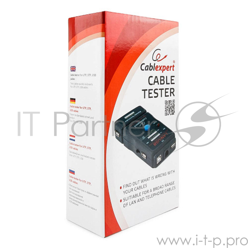 Средство тест. сетей Gembird NCT-2 для кабелей RJ-11/RJ-45/USB