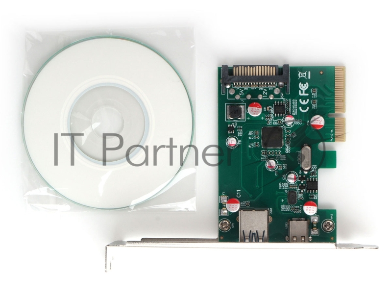 Контроллер USB Gembird SPCR-02, в PCI, порты: 2 внешн. USB 3.0 Type-C