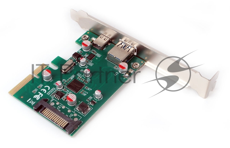 Контроллер USB Gembird SPCR-02, в PCI, порты: 2 внешн. USB 3.0 Type-C