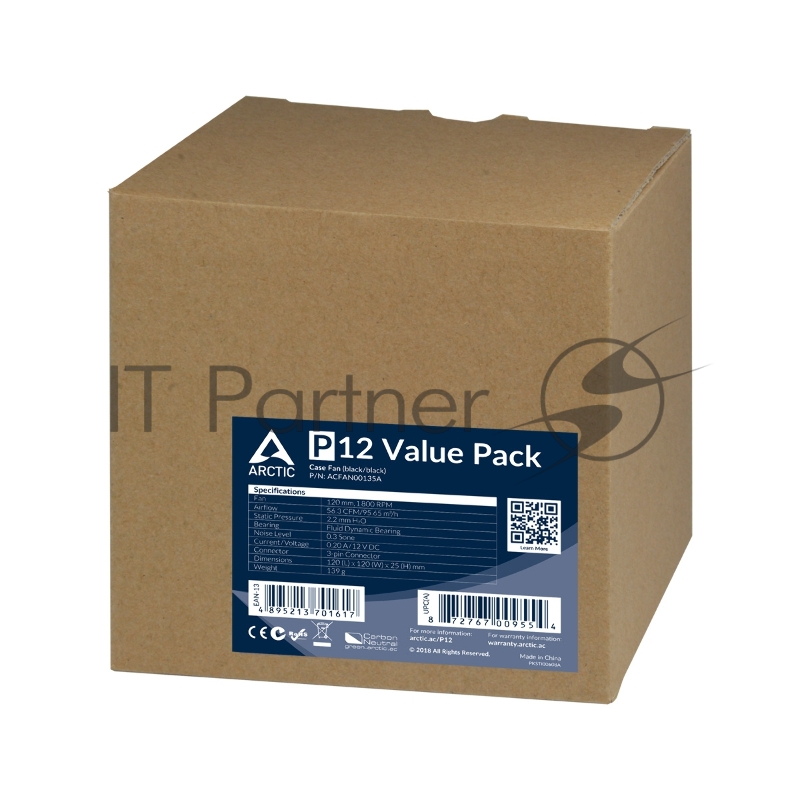 Case fan ARCTIC P12 Value pack (black/black) (5pc) (ACFAN00135A)