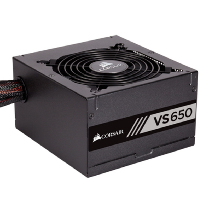 Блок питания 650Вт Corsair VS650 CP-9020172-EU ATX12V V2.3 (20/24+4/8+6/8pin, вентилятор d120мм) + кабель питания EURO (1.5м)