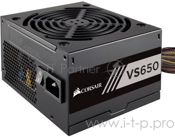 Блок питания 650Вт Corsair VS650 CP-9020172-EU ATX12V V2.3 (20/24+4/8+6/8pin, вентилятор d120мм) + кабель питания EURO (1.5м)