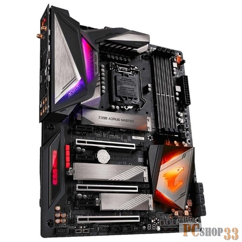 Мат. плата Socket1151 GIGABYTE Z390 AORUS MASTER (iZ390, 4xDDR4, M.2, SATA III, RAID, PCI-E, HDMI, 1Гбит LAN, WiFi, BT, USB3.1, ATX)