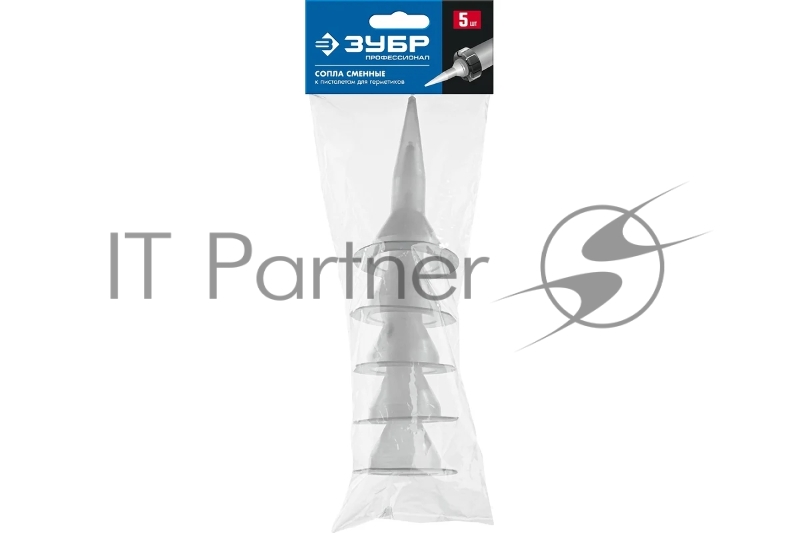 запасные сопла ЗУБР для закрытых пистолетов для герметика, 5 шт 06633-S