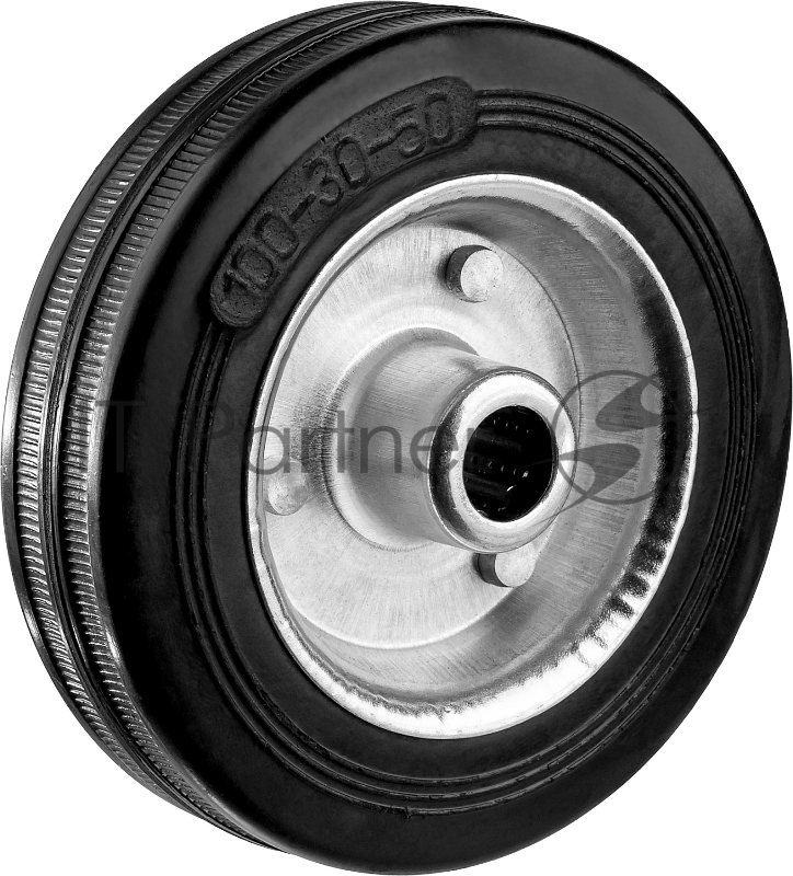 Колесо ЗУБР d=100 мм, г/п 70 кг, резина/металл, игольчатый подшипник, 30936-100