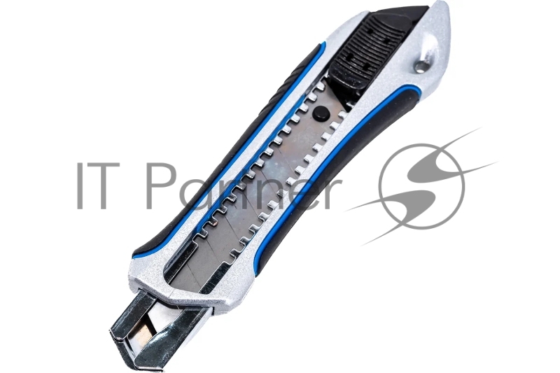 Нож Зубр Металлический обрезиненный с автостопом Титан-А, сегмент. лезвия 18 мм, Профессионал 09177_z02