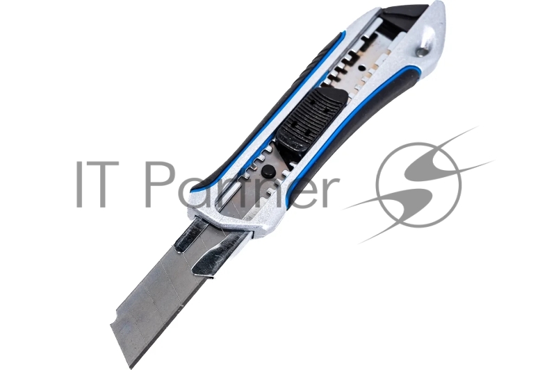 Нож Зубр Металлический обрезиненный с автостопом Титан-А, сегмент. лезвия 18 мм, Профессионал 09177_z02