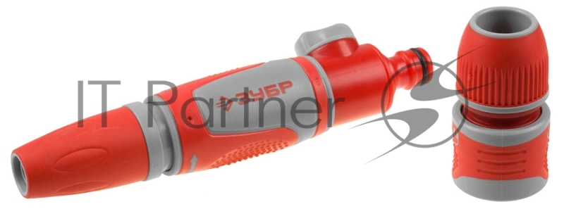 Наконечник МАСТЕР Зубр поливочный, регулируемый, в комплекте с соединителем с автостопом и запирающим механизмом,1/2 40322