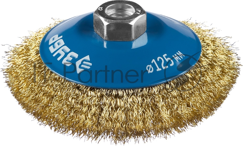 Щетка коническая ЗУБР для УШМ 0,3мм, 125ммхМ14 35267-125_z02