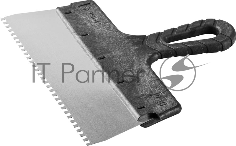 Шпатель МАСТЕР Зубр ФАСАДНЫЙ, нержавеющее полотно, 250мм, зуб 4x4мм 10078-25-04