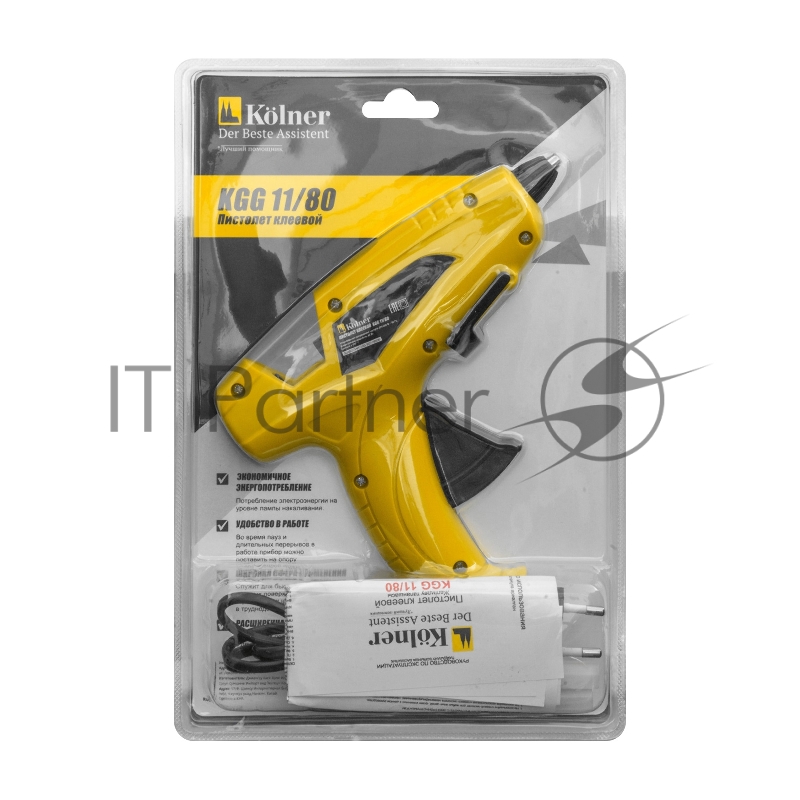 Пистолет клеевой Kolner KGG 11/80, 80Вт, клеевые стержни 11мм