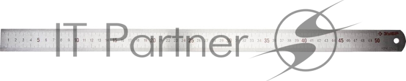 Линейка ЗУБР ЭКСПЕРТ нержавеющая, двусторонняя, непрерывная шкала 1/2мм / 1мм, двухцветная, длина 0,5м, толщина 0,7мм