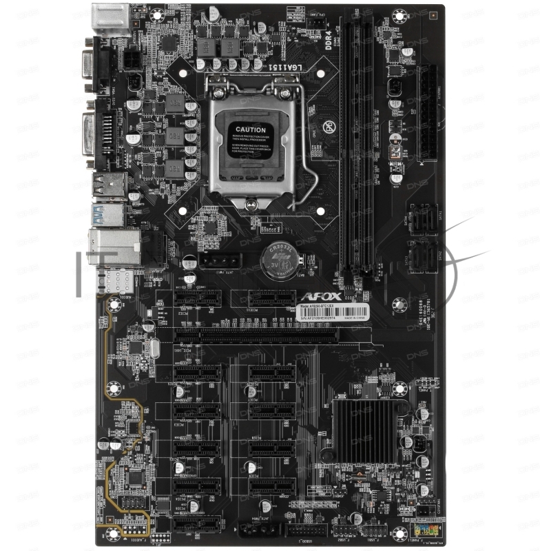 Материнская плата AFOX AFB250-BTC12EX RTL, Intel B250 LGA1151, BTC Version, Dual Channel DDR4,10/100M onbaord Micro-ATX