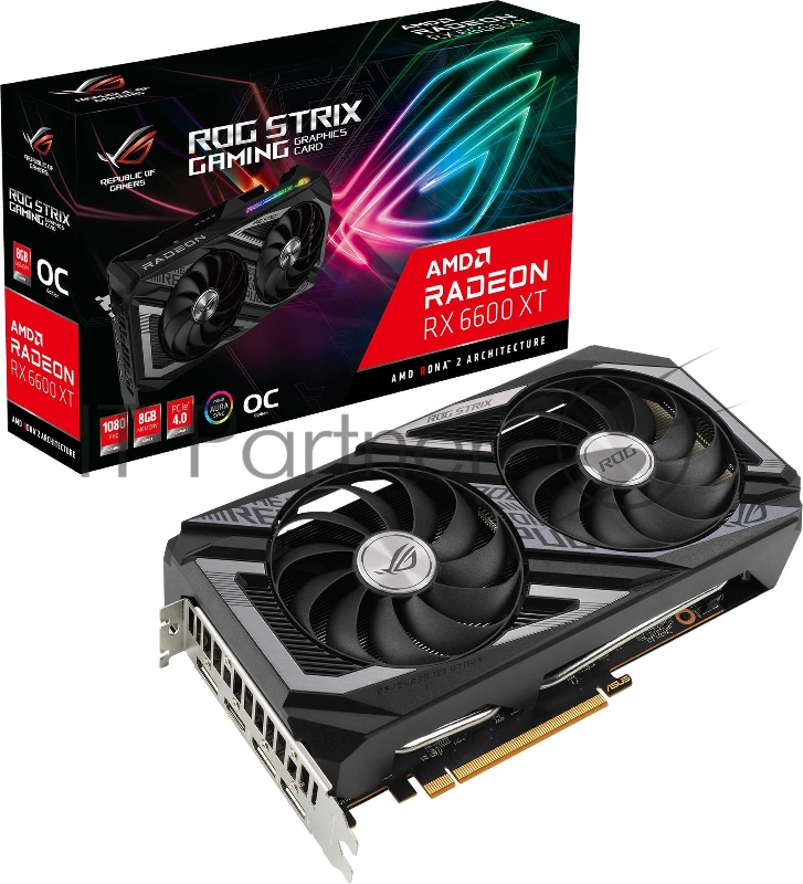 Видеокарта Asus PCI-E AMD Radeon RX 6600 XT 8Gb (128bit/GDDR6/HDMI/DPx3/RTL) (ROG-STRIX-RX6600XT-O8G-GAMING)