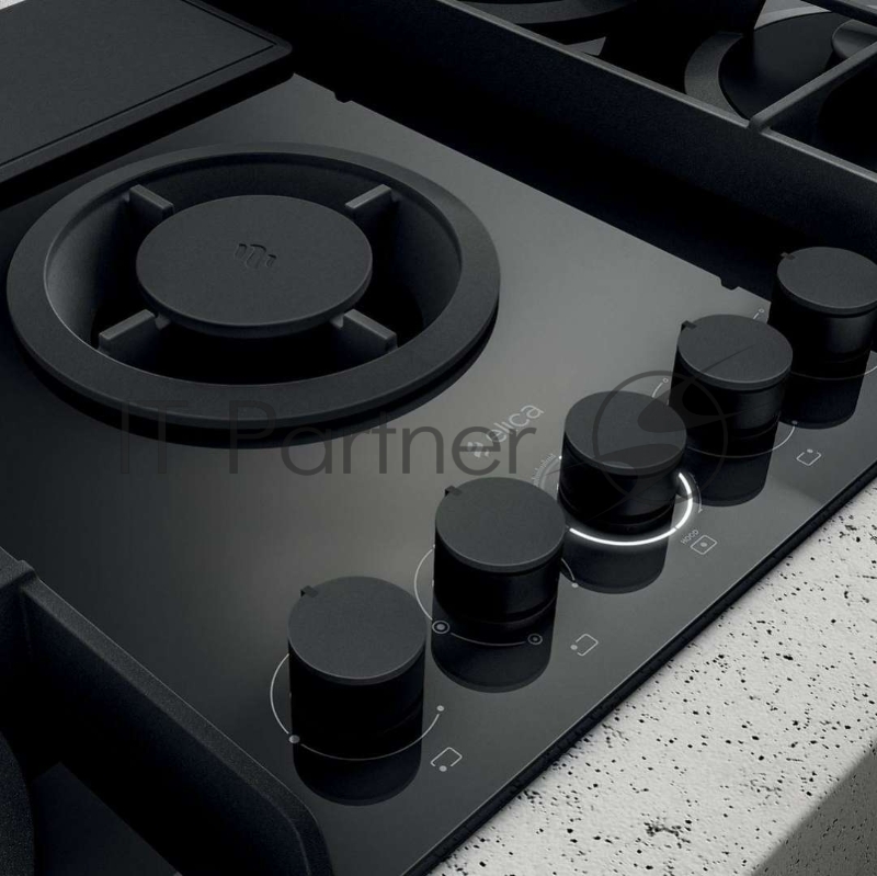 Встраиваемая газовая панель ELICA NIKOLATESLA FLAME BL/F/88-PRF0147741A / газ, с вытяжкой, 900 м3/ч, черная