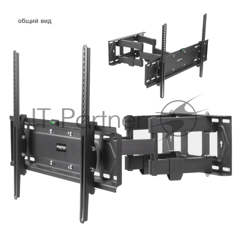 Кронштейн для телевизора Kromax PIXIS-XL-2 черный 40-90 макс.50кг настенный поворот и наклон