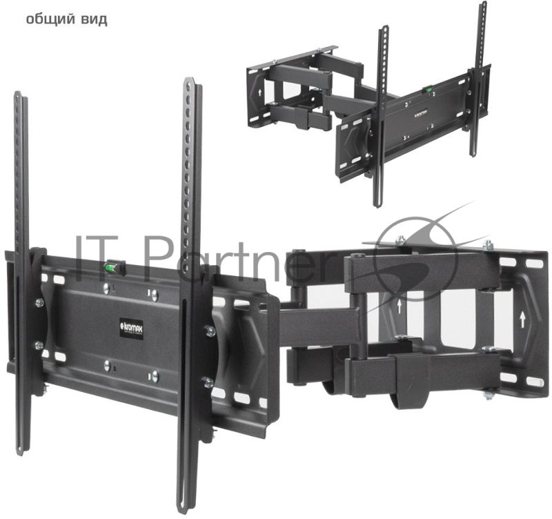 Кронштейн для телевизора Kromax PIXIS-XL-2 черный 40-90 макс.50кг настенный поворот и наклон