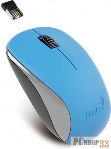 Мышь беспроводная Genius NX-7000, мини-ресивер, сенсор Blue Eye, оптическая, разрешение 1000 dpi, SmartGenius. Цвет: голубойManufacturer: GENIUS