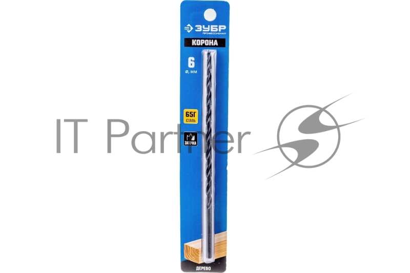 Сверло спиральное Зубр по дереву, М-образная заточка, сталь 65Г, Профессионал d=6х200м 29421-200-06_z01