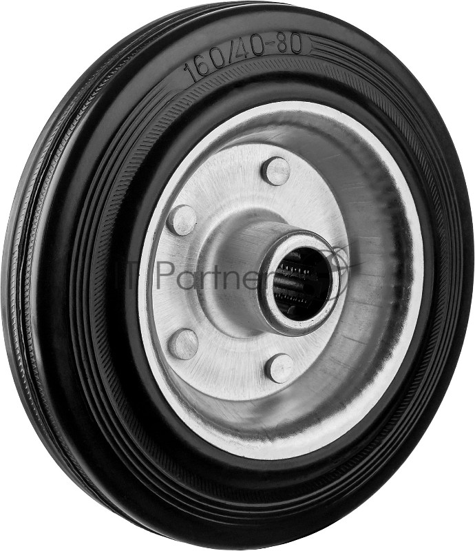 Колесо d=160 мм ЗУБР , г/п 145 кг, резина/металл, игольчатый подшипник, 30936-160