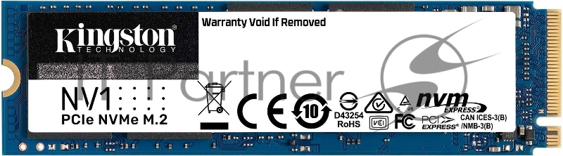 Накопитель SSD M.2 Kingston 250Gb NV1 Series <SNVS/250G> (PCI-E 3.0 x4, up to 2100/1100Mbs, NVMe, 60TBW, 22х80mm)