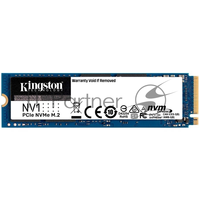 Накопитель SSD M.2 Kingston 250Gb NV1 Series <SNVS/250G> (PCI-E 3.0 x4, up to 2100/1100Mbs, NVMe, 60TBW, 22х80mm)