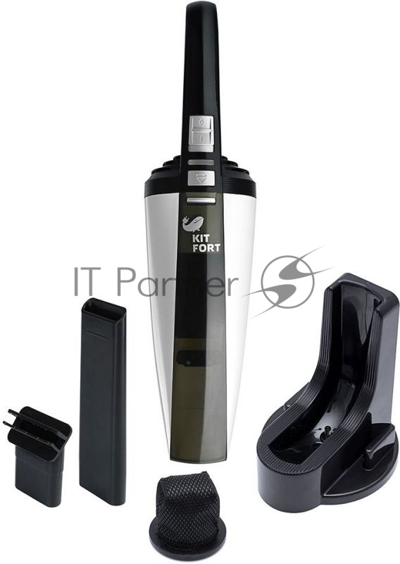 Пылесос KITFORT КТ-529 (ШxГxВ) 44x11x11 cм. Аккумуляторный. Уборка сухая, функция сбора жидкости. Количество аккумуляторов 1, время работы от аккумулятора до 18 мин, время зарядки 360 мин, мощность всасывания 40 Вт. Пылесборник без мешка (циклонный ф