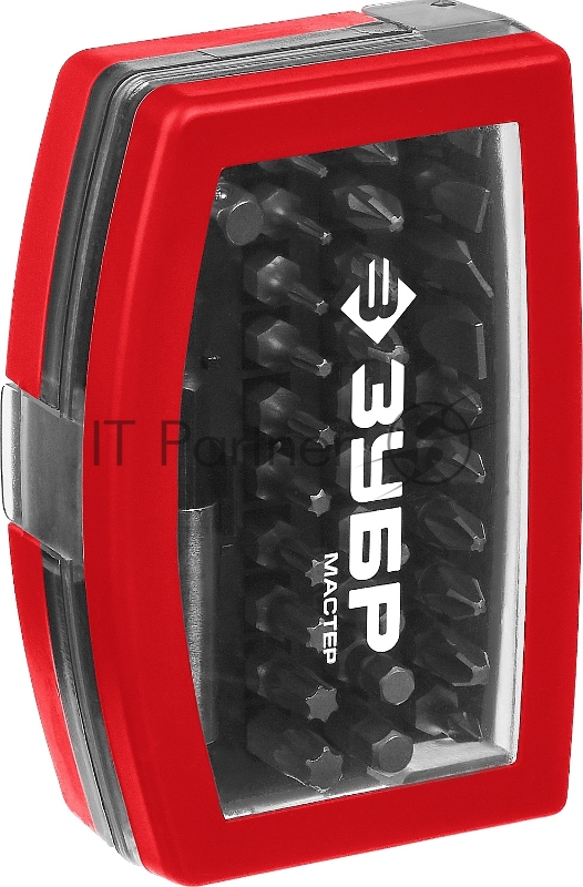 Набор ЗУБР: Биты МХ-32, CR-V, в компактном боксе с эластичными противоударными, противоскользящими вставками, магнитный адаптер с фиксатором