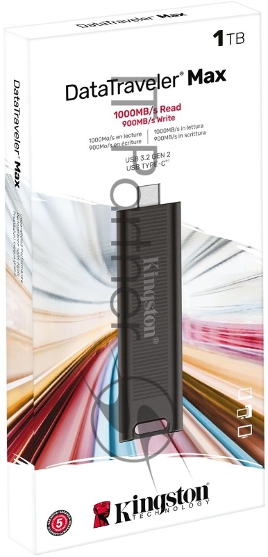 Флеш Диск Kingston 1.0Tb DataTraveler Max <DTMAX/1TB>, USB3.2, up to 1000/900MBs черный