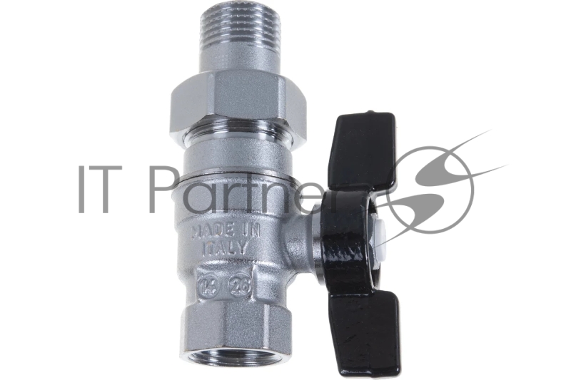 Кран шаровой Зубр полнопроходной с накидной гайкой мама-папа, бабочка, никелированная латунь, 1/2 4-51327-C-1/2