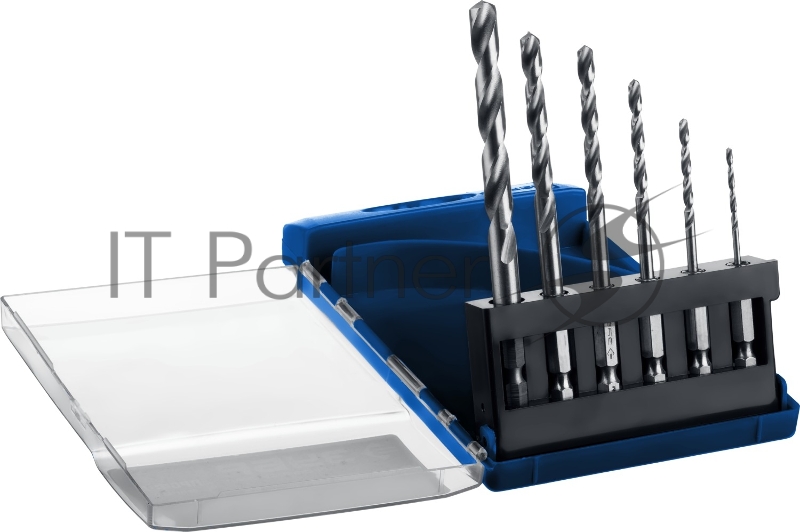 Набор сверл Зубр по металлу 6 шт d=2-8 мм, НЕХ 1/4, шестигранный хвостовик, класс A, сталь Р6М5, Пофессионал 29623-H6_z01