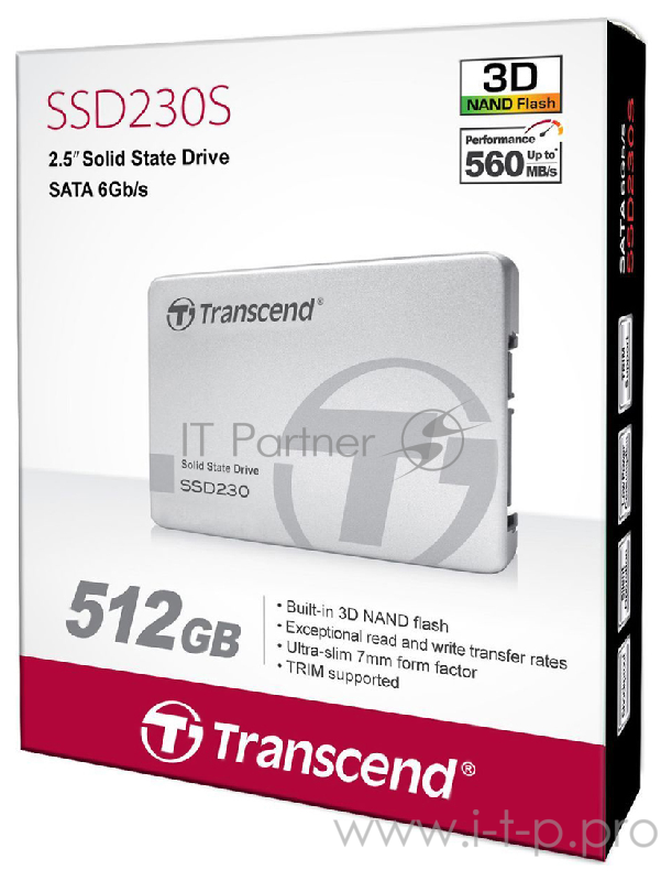 накопитель Transcend SSD 512GB 230 Series TS512GSSD230S {SATA3.0}