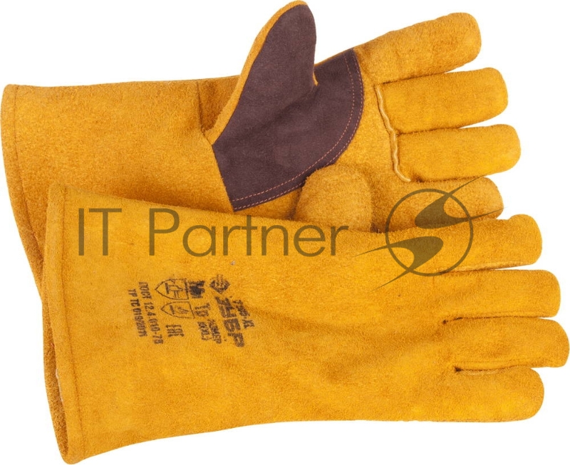 Краги ЗУБР 11335-XL термостойкие для сварки и тяжелых механических работ утепленные спилковые 350м