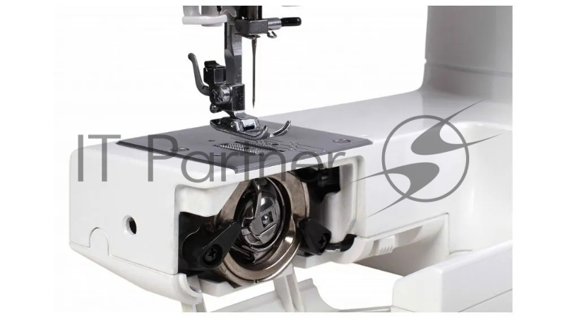 Швейная машина Janome 415 15 операций, вертикальный качающийся челнок, полуавтоматическое выполнение петли, автоматический нитевдеватель, регулировка длины стежка до 4 мм, ширины зигзага до 5 мм, регулятор натяжения верхней нити, рычаг обратного ход