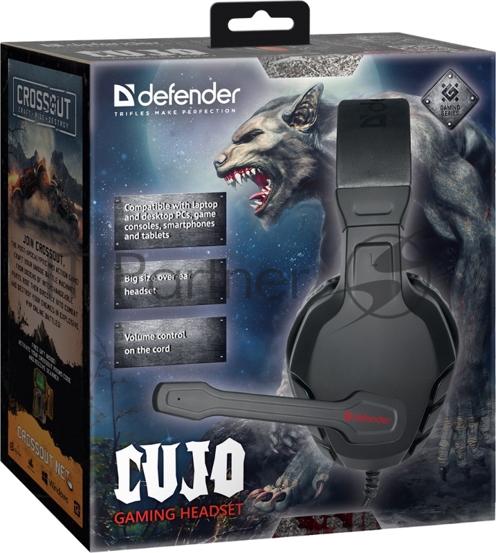 Гарнитура GAMING CUJO BLACK/RED 64505 DEFENDER
