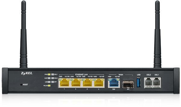 Сетевое оборудование ZYXEL SBG3500-N000-EU01V1F Беспроводной маршрутизатор Zyxel SBG3500-N, 1xWAN GE/SFP, 2xRJ11 ADSL2+/VDSL2 (Annex A), 4xLAN GE, 802.11n (2,4 ГГц) до 300 Мбит/сек, 2 съемные антенны, 2xUSB2.0, VPN