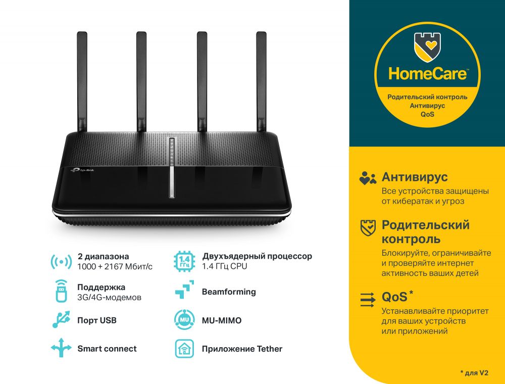 Сетевое оборудование TP-Link Archer C3150 АС3150 MU-MIMO Wi-Fi гигабитный роутер
