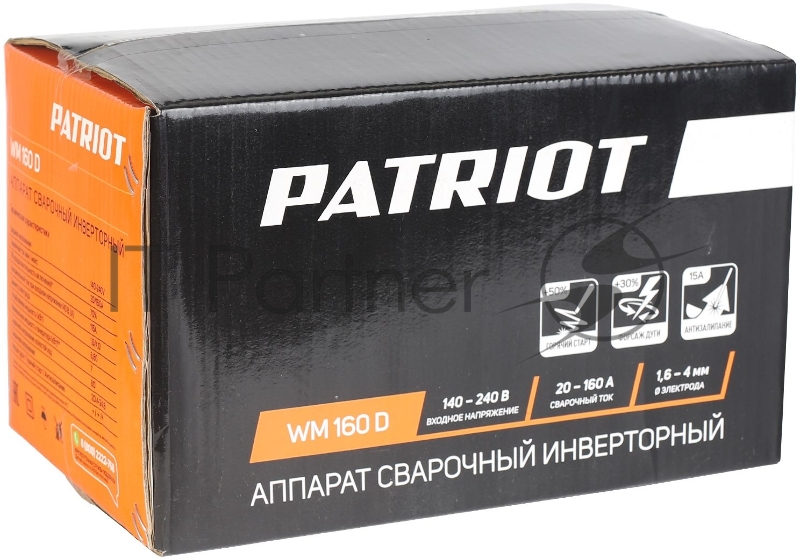 Сварочный аппарат Patriot WM160D инвертор ММА 6.8кВт