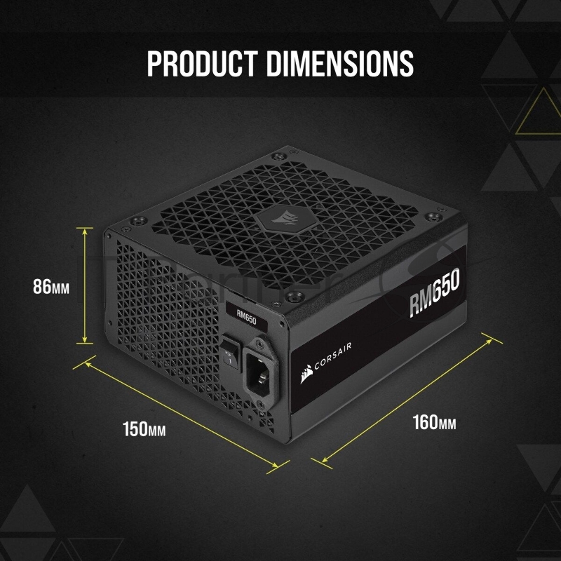 Блок питания Corsair ATX 650W RM650 80+ gold 24+2x(4+4) pin APFC 135mm fan 6xSATA Cab Manag RTL