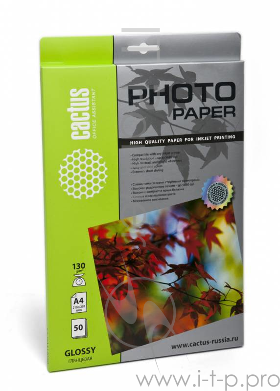 Бумага CS-GA413050 Фотобумага CS-GA413050 глянцевая, А4, 130 г/м2, 50 листов