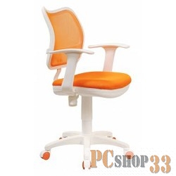 Офисное кресло или стул Бюрократ CH-W797/OR/TW-96-1 кресло (спинка сетка оранжевый сиденье оранжевый TW-96-1 (пластик белый)