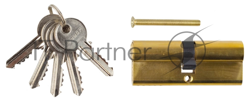 Механизм Зубр МАСТЕР цилиндровый, тип ключ-ключ, цвет латунь, 5-PIN, 80мм 52101-80-1