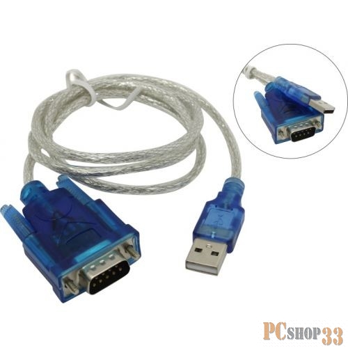 Переходник ORIENT Кабель-адаптер USS-102N USB Am to RS232 DB9M (WCH CH340, поддержка Win 8.x/10), длина 0.8м, крепеж разъема - винты (30677)
