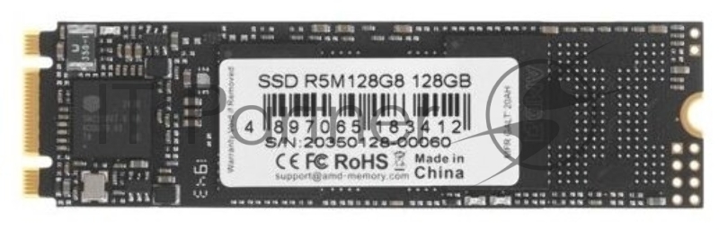 Твердотельный накопитель SSD M.2 2280 128GB AMD Radeon R5 Client R5M128G8 SATA 6Gb/s, 3D TLC, RTL (183412)