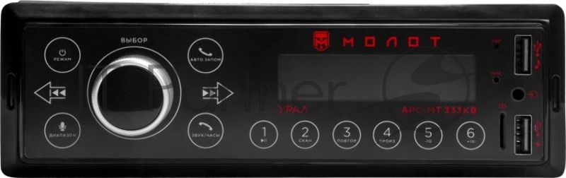 Автомагнитола Ural Молот АРС-МТ 333К 1DIN 4x25Вт