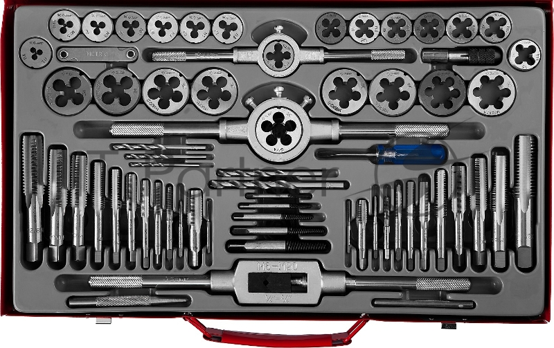 Набор метчиков и плашек ЗУБР МАСТЕР 28118-H65_z01 сталь 9ХС 65 предметов